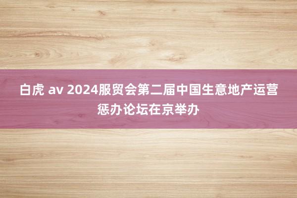 白虎 av 2024服贸会第二届中国生意地产运营惩办论坛在京举办