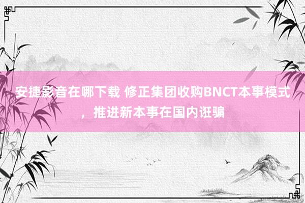 安捷影音在哪下载 修正集团收购BNCT本事模式，推进新本事在国内诳骗