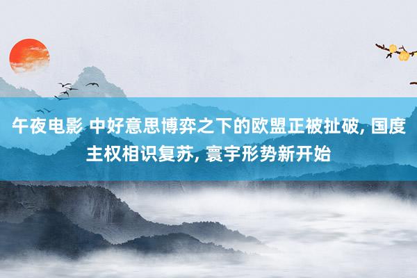 午夜电影 中好意思博弈之下的欧盟正被扯破, 国度主权相识复苏, 寰宇形势新开始