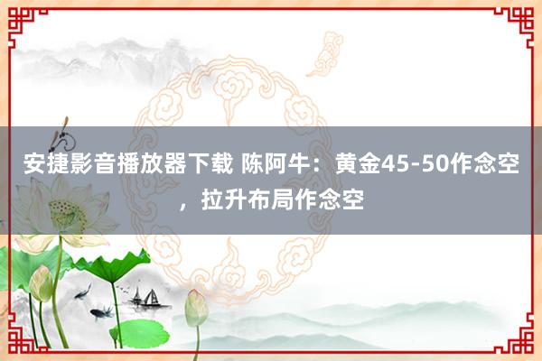 安捷影音播放器下载 陈阿牛：黄金45-50作念空，拉升布局作念空