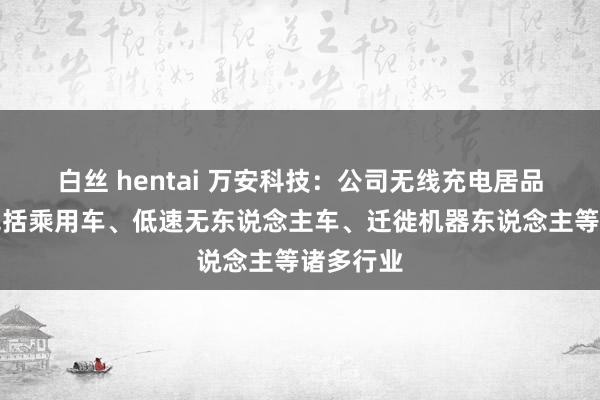 白丝 hentai 万安科技：公司无线充电居品运用于包括乘用车、低速无东说念主车、迁徙机器东说念主等诸多行业