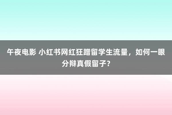 午夜电影 小红书网红狂蹭留学生流量，如何一眼分辩真假留子？