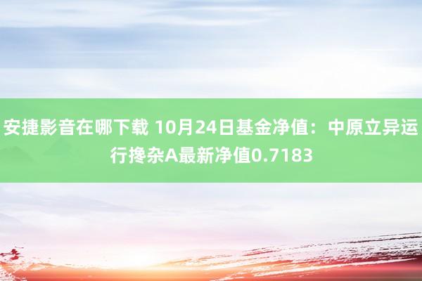 安捷影音在哪下载 10月24日基金净值：中原立异运行搀杂A最新净值0.7183