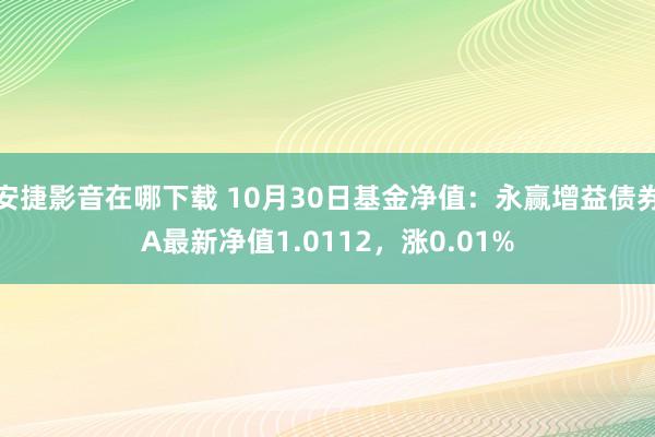 安捷影音在哪下载 10月30日基金净值：永赢增益债券A最新净值1.0112，涨0.01%