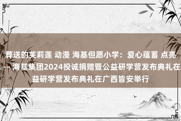 葬送的芙莉莲 动漫 海基但愿小学：爱心蕴蓄 点亮乡村素养之光 -- 海基集团2024投诚捐赠暨公益研学营发布典礼在广西皆安举行