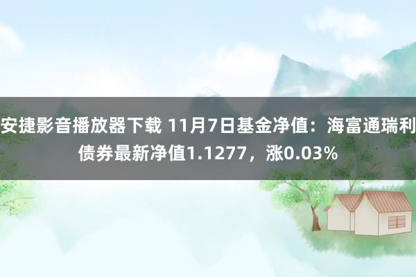 安捷影音播放器下载 11月7日基金净值：海富通瑞利债券最新净值1.1277，涨0.03%