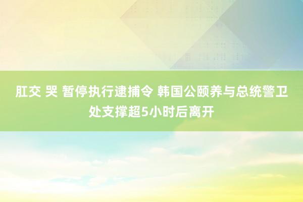 肛交 哭 暂停执行逮捕令 韩国公颐养与总统警卫处支撑超5小时后离开