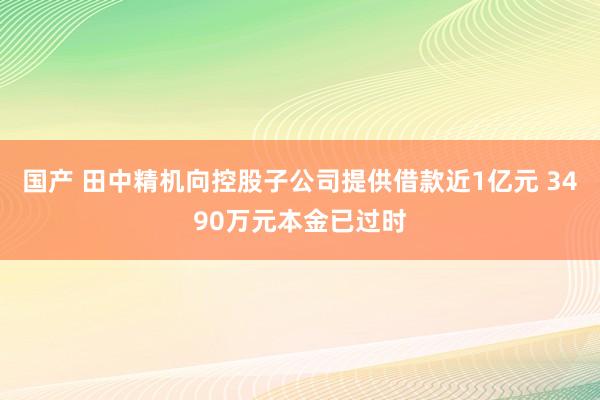 国产 田中精机向控股子公司提供借款近1亿元 3490万元本金已过时