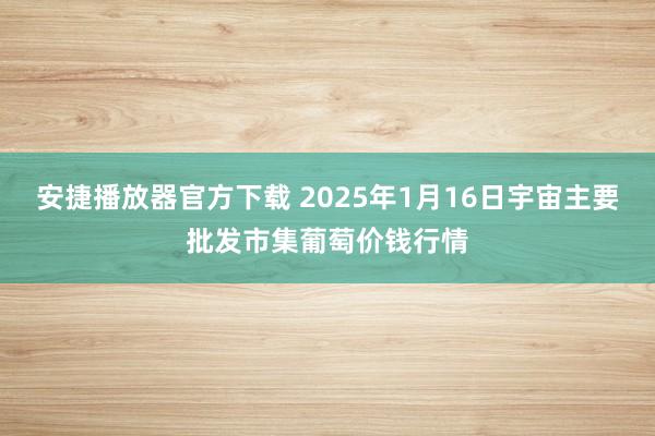 安捷播放器官方下载 2025年1月16日宇宙主要批发市集葡萄价钱行情